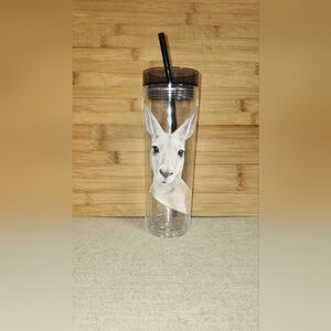 Hand Crafted Clear Acylic Tumbler with Kangaroo Design